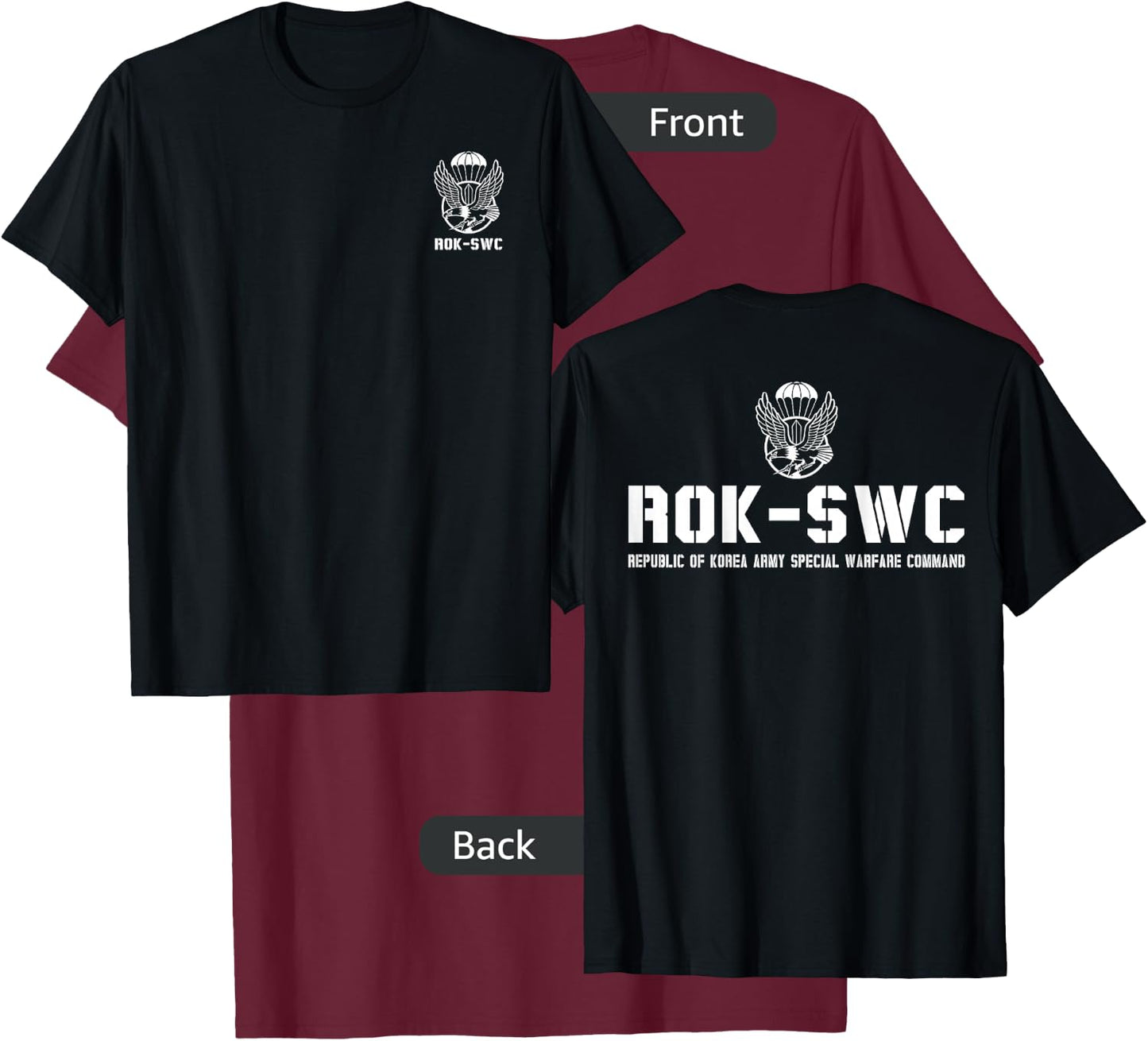 Republic of Korea ROK Army Special Forces Black Berets T-Shirt - T-Shirt | Maroon