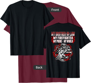 My Brother-In-Law Is A Firefighter Proud Fire Sibling-In-Law T-Shirt - T-Shirt | Maroon