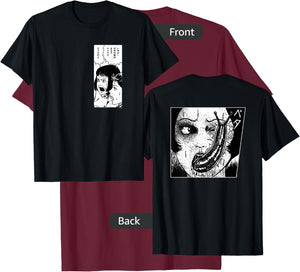 Junji Ito Black Slug Eye Print - Men's Small Classic Fit T-Shirt - T-Shirt | Maroon