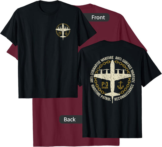 P-3 Orion Anti-Submarine Warfare Patrol Military Aircraft T-Shirt - T-Shirt | Maroon