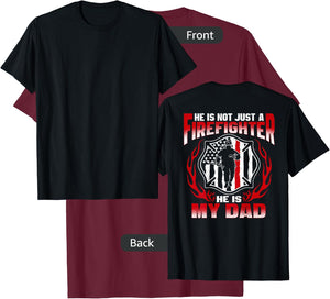 My Dad Is A Firefighter Hero Proud Fire Daughter Son Gifts T-Shirt - T-Shirt | Maroon