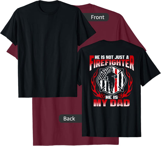 My Dad Is A Firefighter Hero Proud Fire Daughter Son Gifts T-Shirt - T-Shirt | Maroon