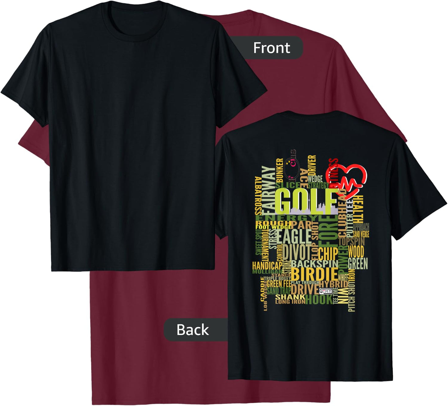 Golf Addict, Golf Lover, Golf Words T-Shirt - T-Shirt | Maroon