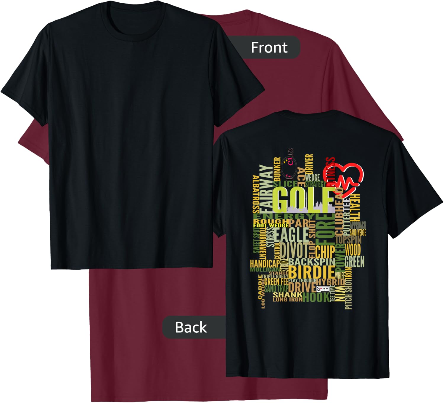 Golf Addict, Golf Lover, Golf Words T-Shirt - T-Shirt | Maroon