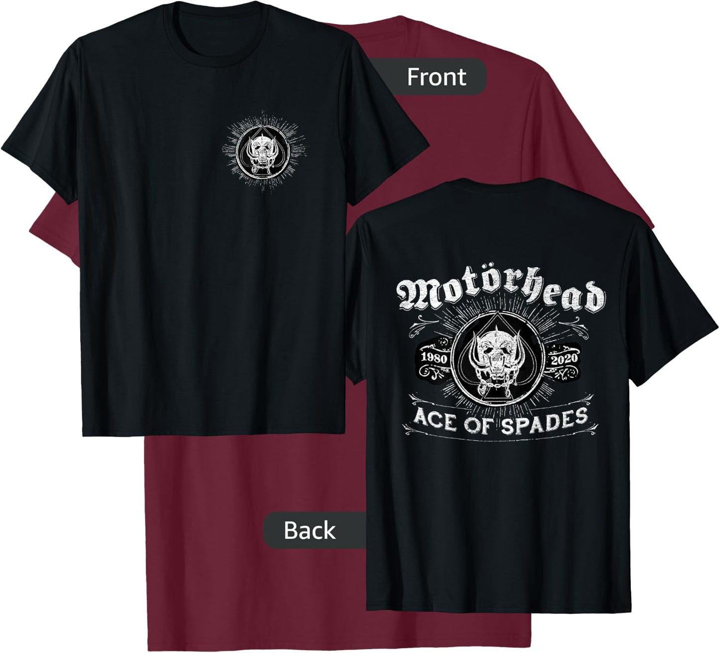 Motörhead - Ace of Spades 40 Year Anniversary T-Shirt - T-Shirt | Maroon