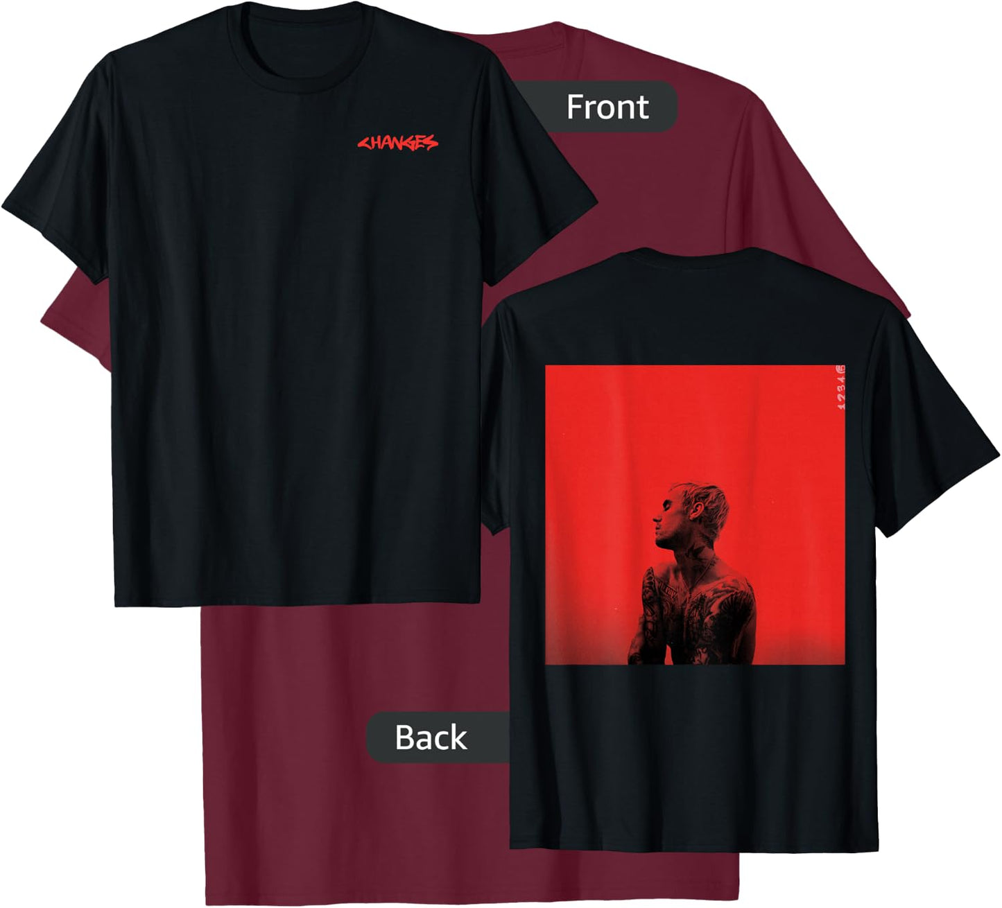 Justin Bieber Changes Cover T-Shirt - T-Shirt | Maroon