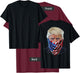 President Donald Trump in Flag of USA Bandana T-Shirt - T-Shirt | Maroon