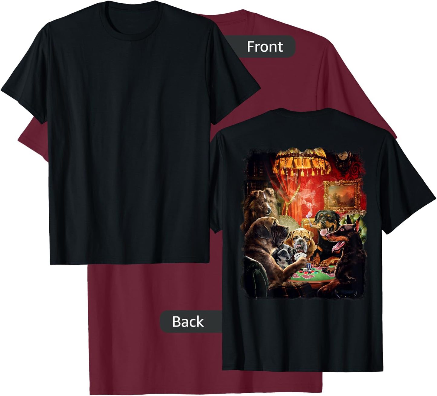 Dog Playing Poker Cards Women T-Shirt - T-Shirt | Maroon
