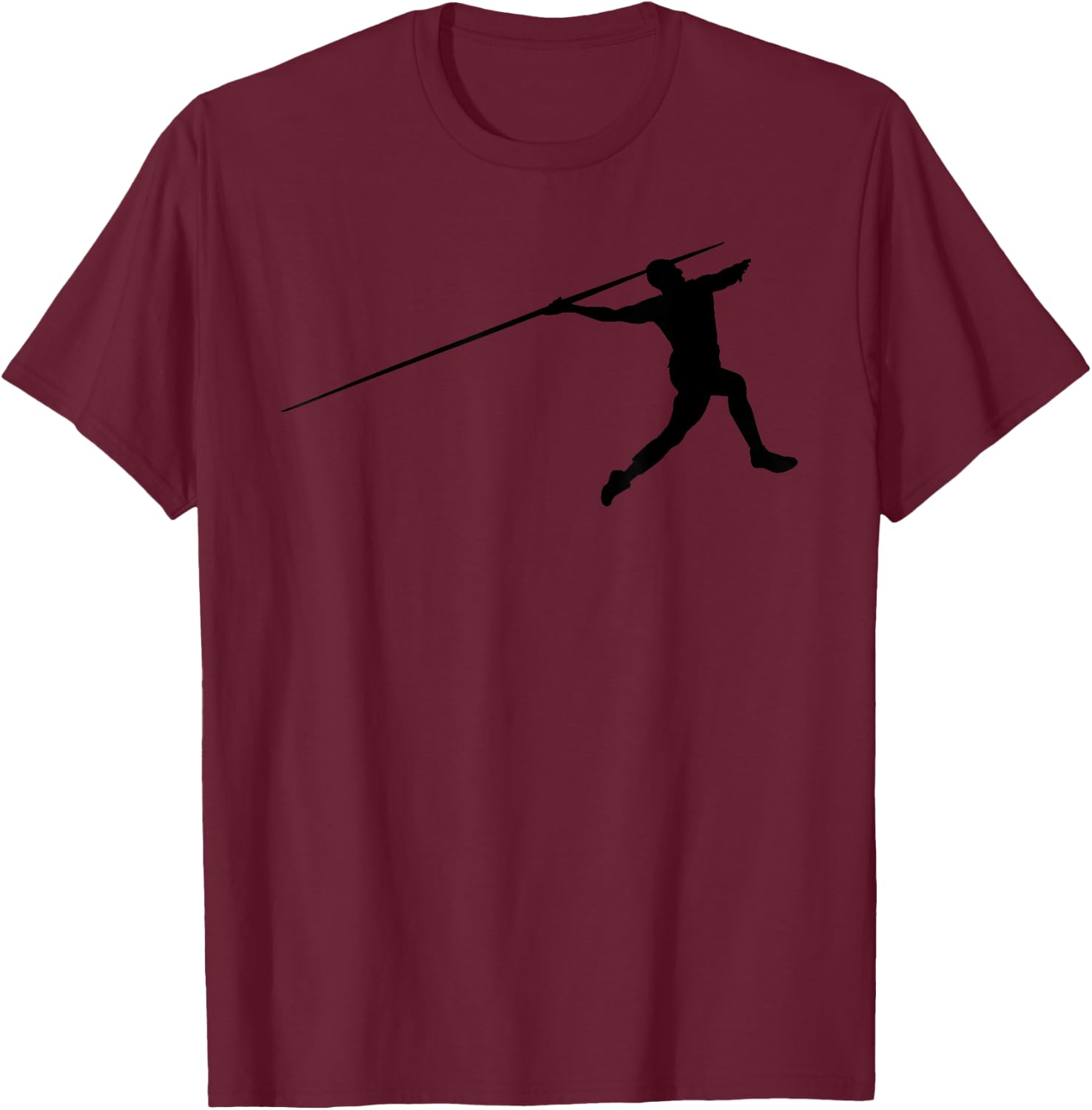 Silhouette Javelin Javelineer Spear Thrower Track And Field T-Shirt - T-Shirt | Maroon