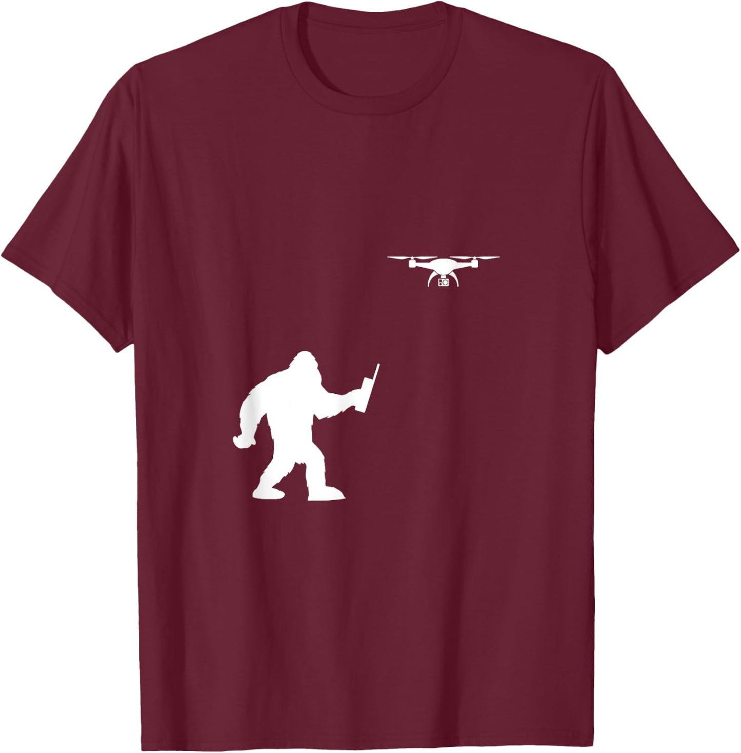 Bigfoot Drone Pilot Drone Gift Pilot Flying T-Shirt - T-Shirt | Maroon
