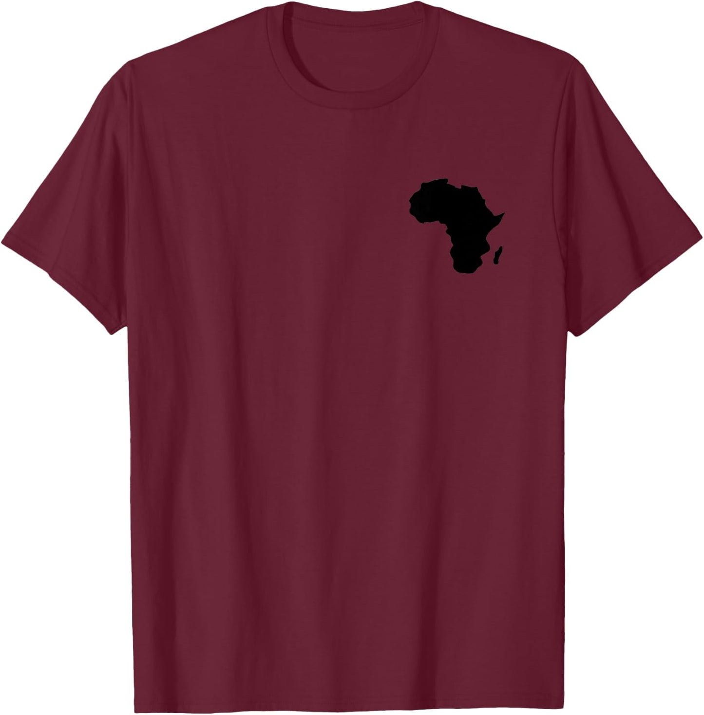 Africa Map abstract art black contour T-Shirt - T-Shirt | Maroon