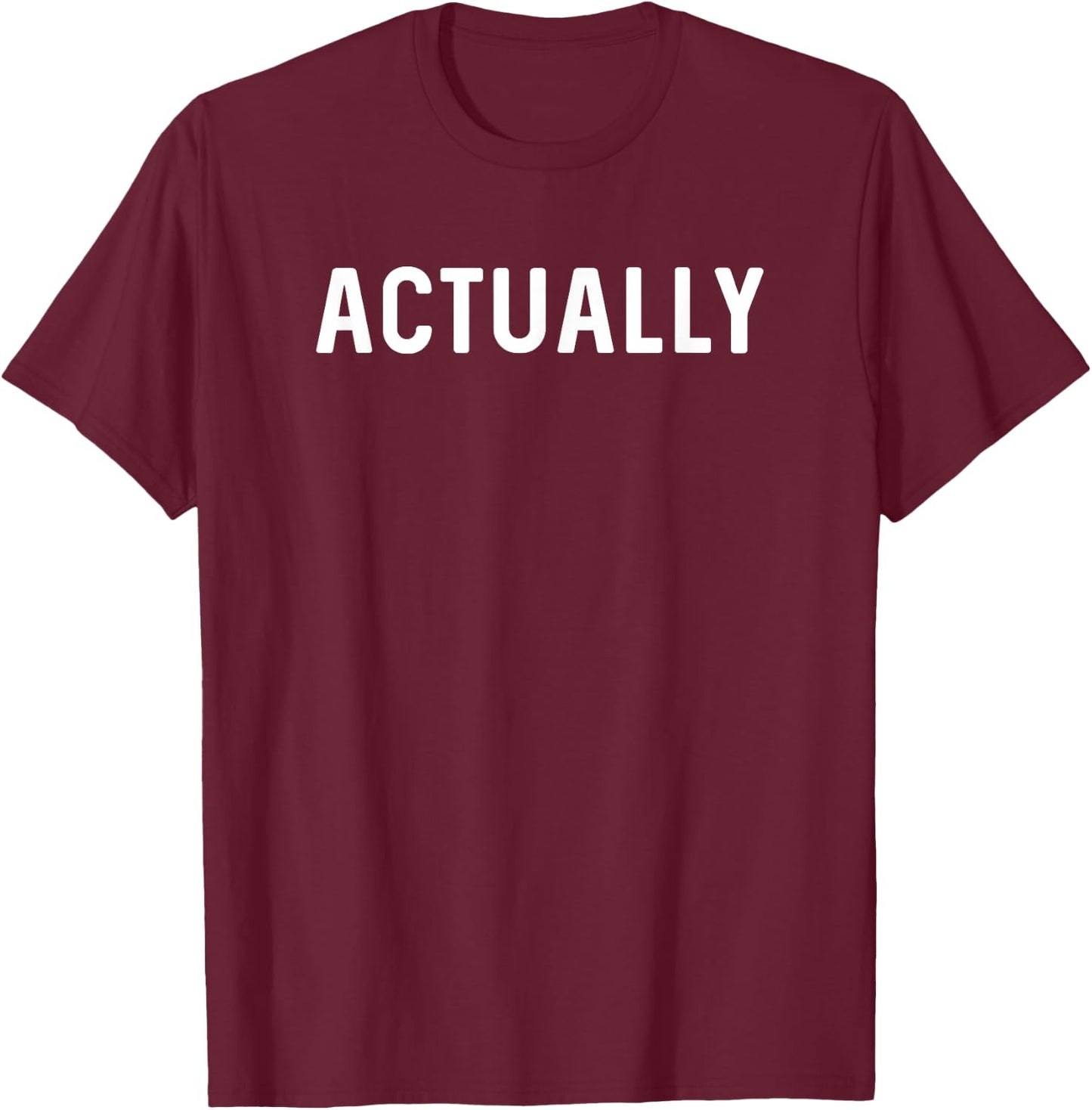 Actually Men's Black Letter Print T-Shirt - T-Shirt | Maroon