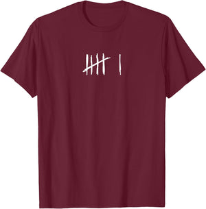 6 Years Done 6th Birthday Old Funny Tally Marks Counting T-Shirt - T-Shirt | Maroon