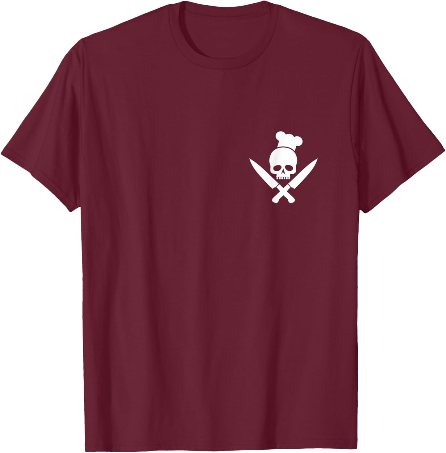 BBQ skull chef hat crossed knives barbecue master chef T-Shirt - T-Shirt | Maroon