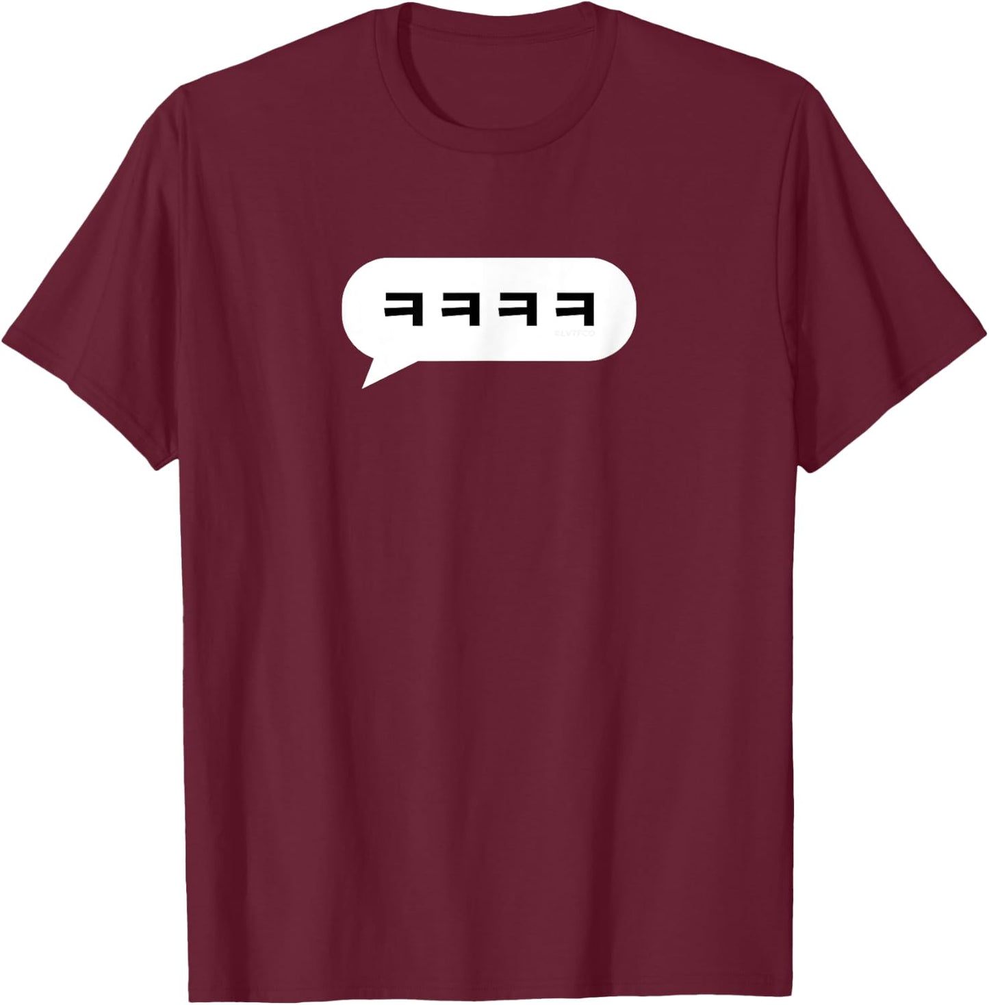 Korean Hangul Laugh Characters in Chat Bubble T-Shirt - T-Shirt | Maroon