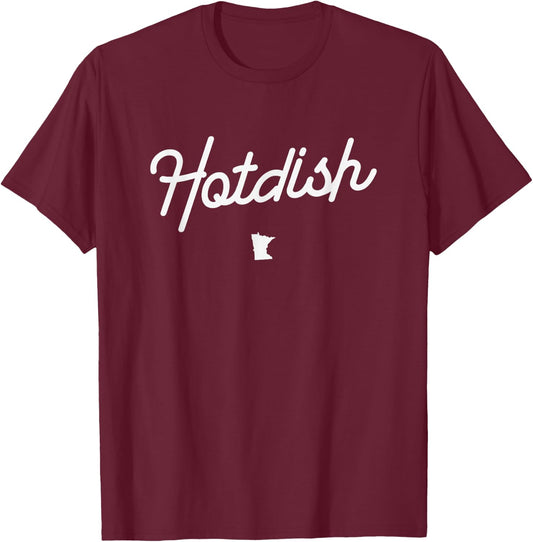 Classic Hotdish Speak Minnesotan MN State Map T-Shirt - T-Shirt | Maroon