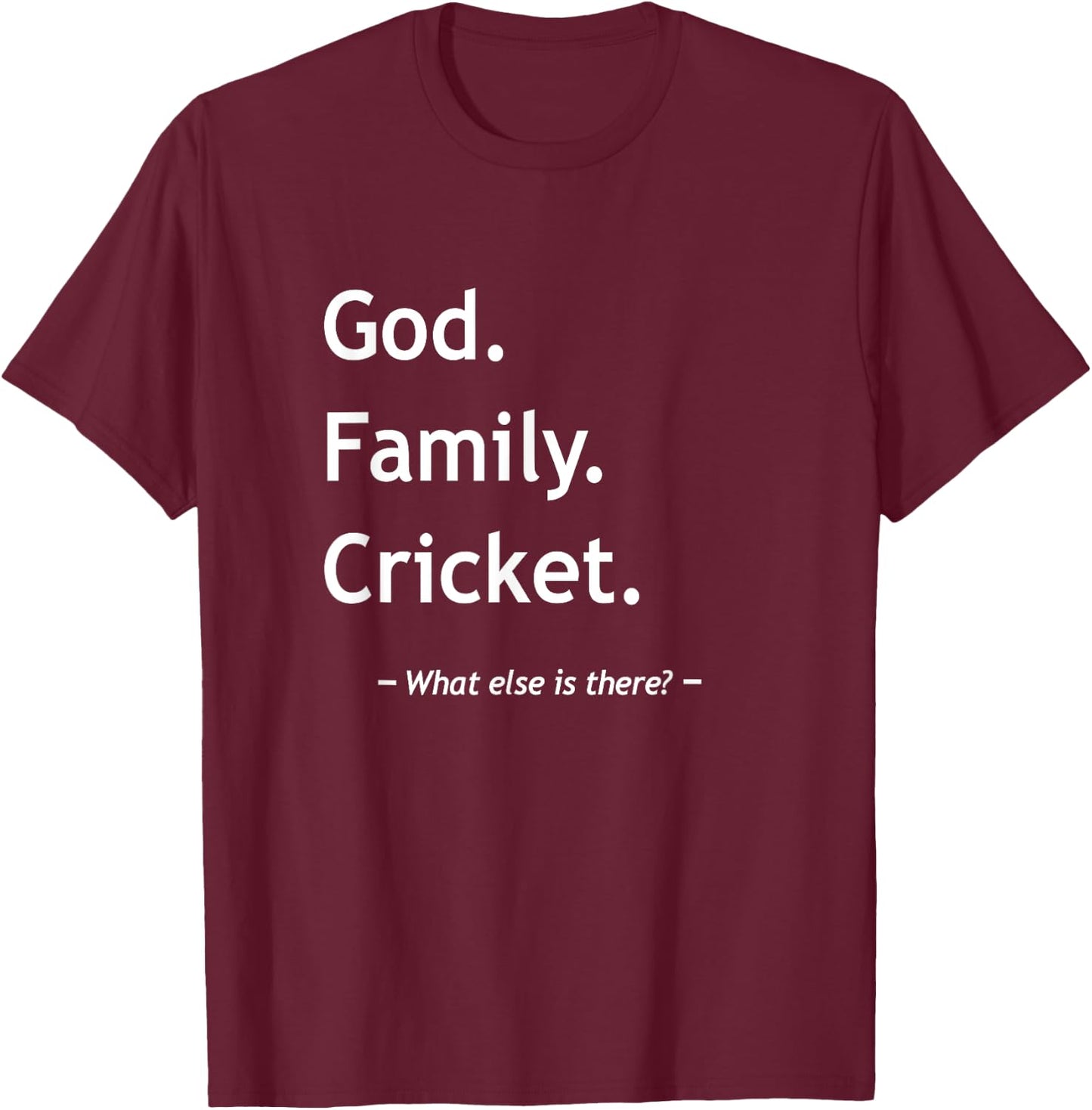 Christian Faith Jesus Christianity God Family Sport Cricket T-Shirt - T-Shirt | Maroon
