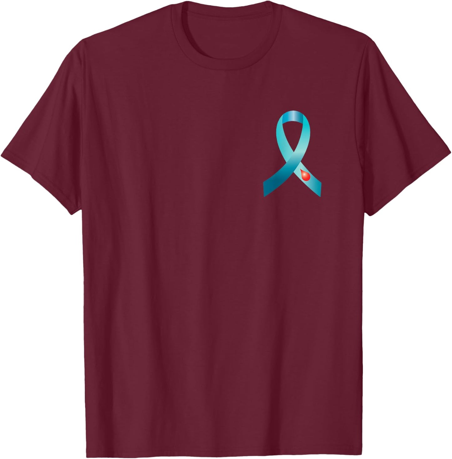 Type One Diabetes Awareness Ribbon Type 1 Diabetes Awareness T-Shirt - T-Shirt | Maroon