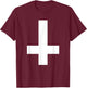 Inverted Cross Upside Down Cross T-Shirt - T-Shirt | Maroon