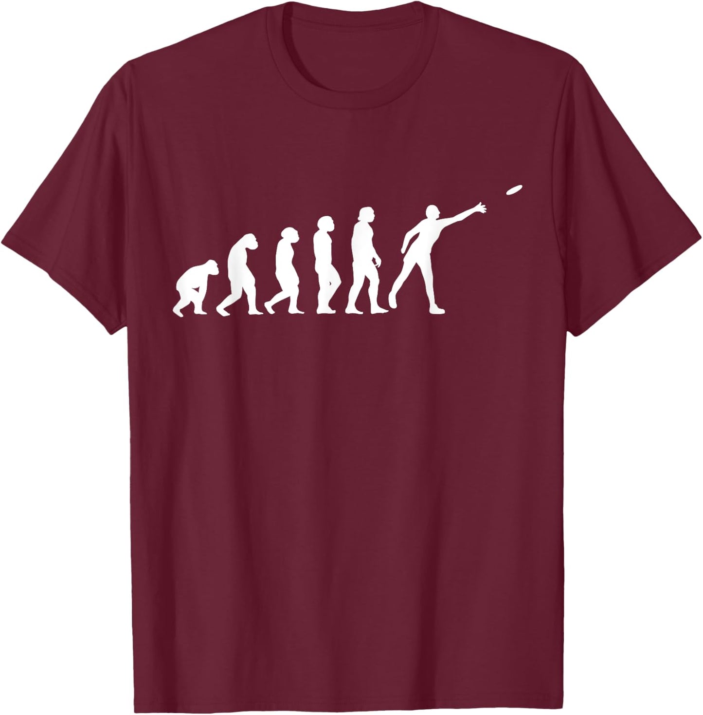 Disc Golf Evolution Of Man Golfing Funny Monkey Modern Ape T-Shirt - T-Shirt | Maroon