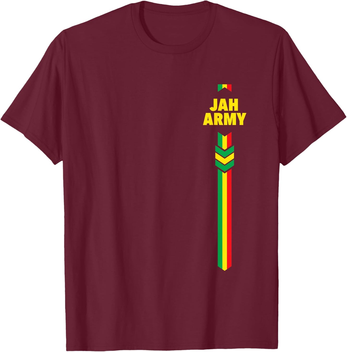 Jah Army Ras Tafari His Imperial Majesty Haile Selassie I T-Shirt - T-Shirt | Maroon