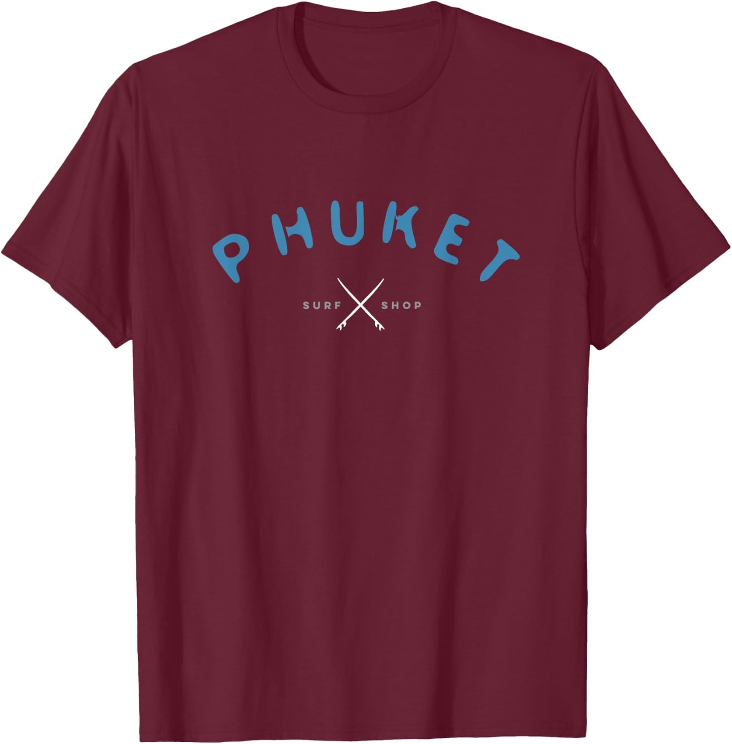 Phuket Thailand Surf Graphic T-Shirt - T-Shirt | Maroon