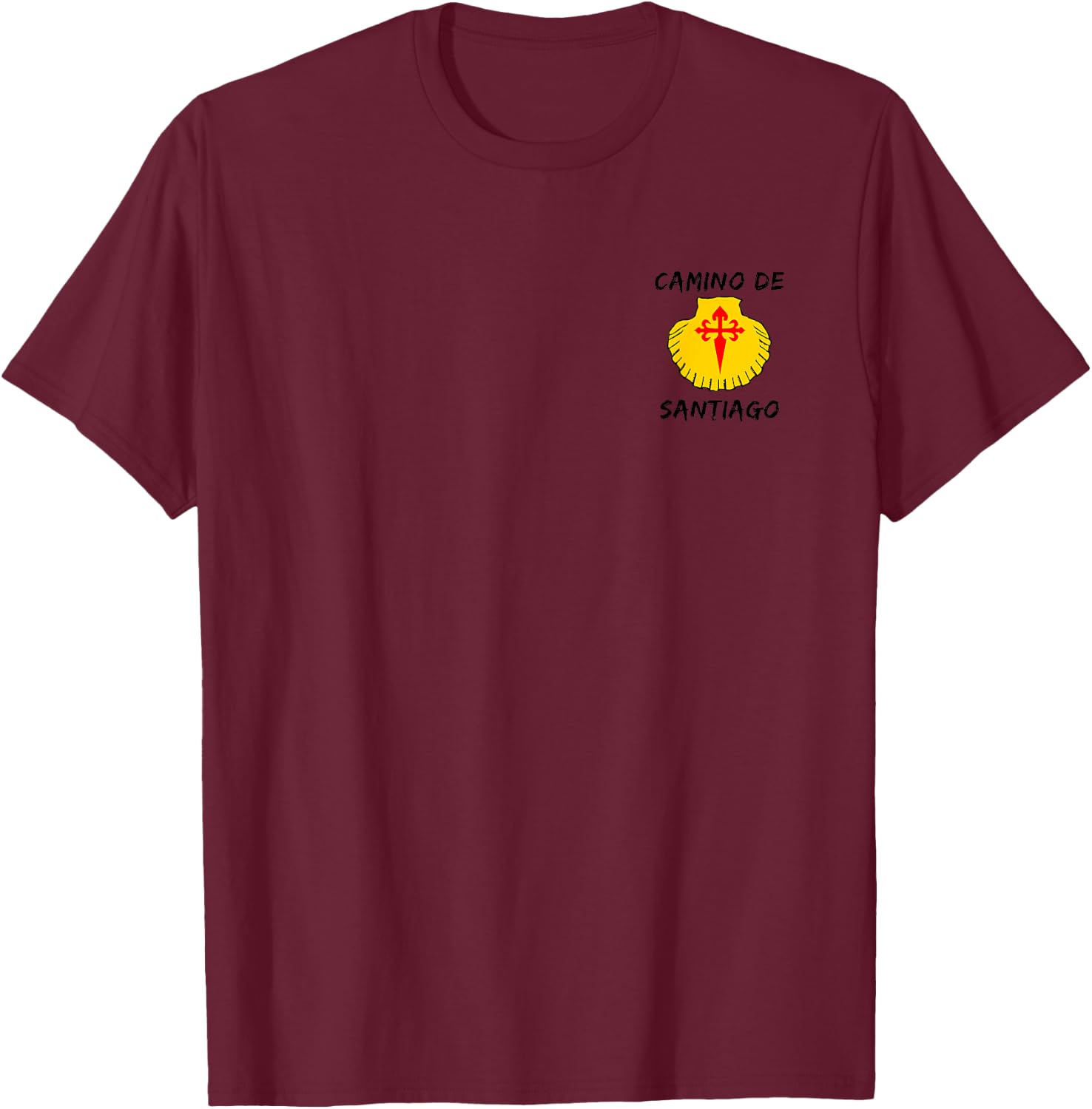 Buen Camino de Santiago de Compostela St James Way Pocket T-Shirt - T-Shirt | Maroon