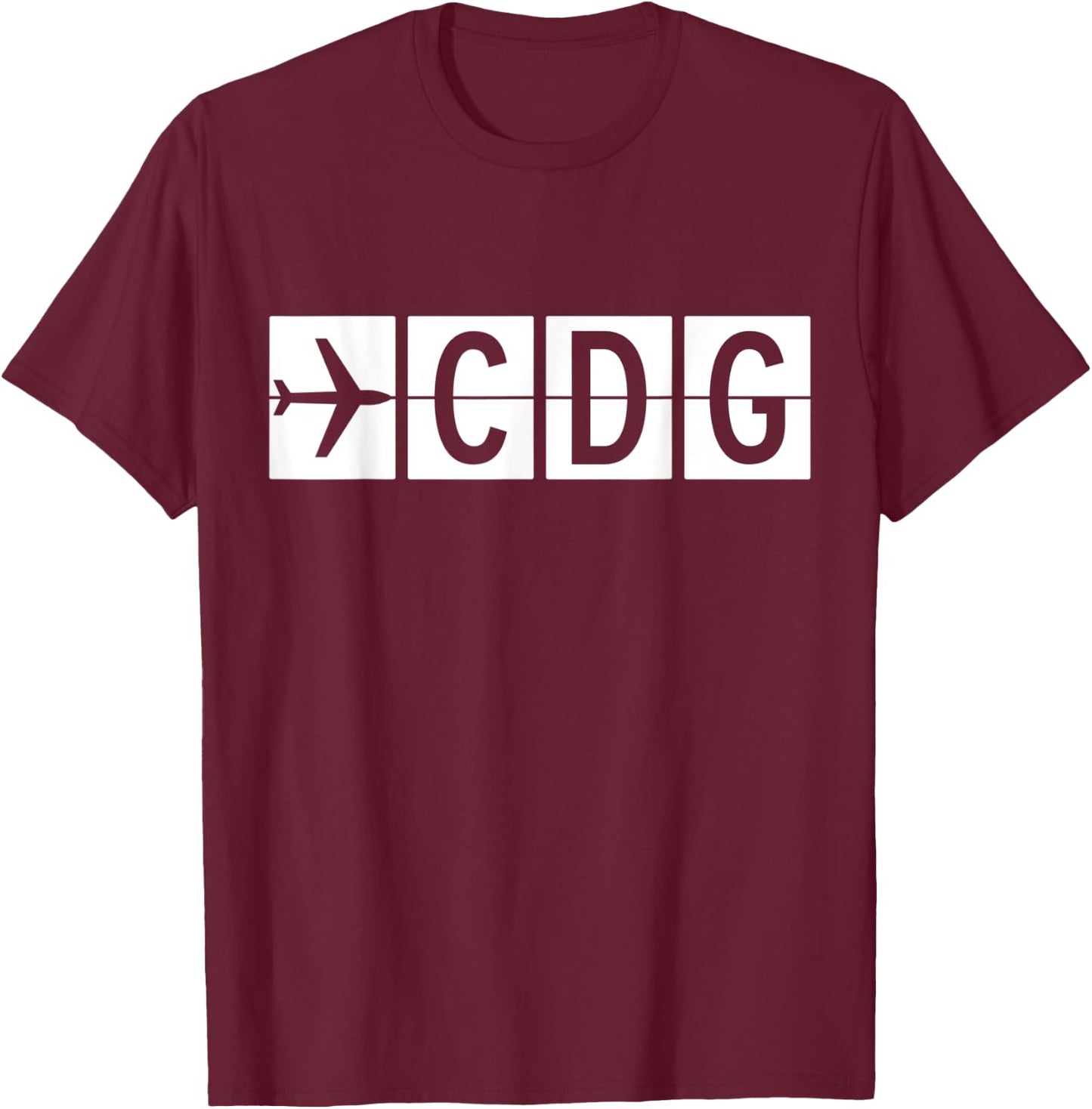 CDG Paris France Airport T-Shirt - T-Shirt | Maroon