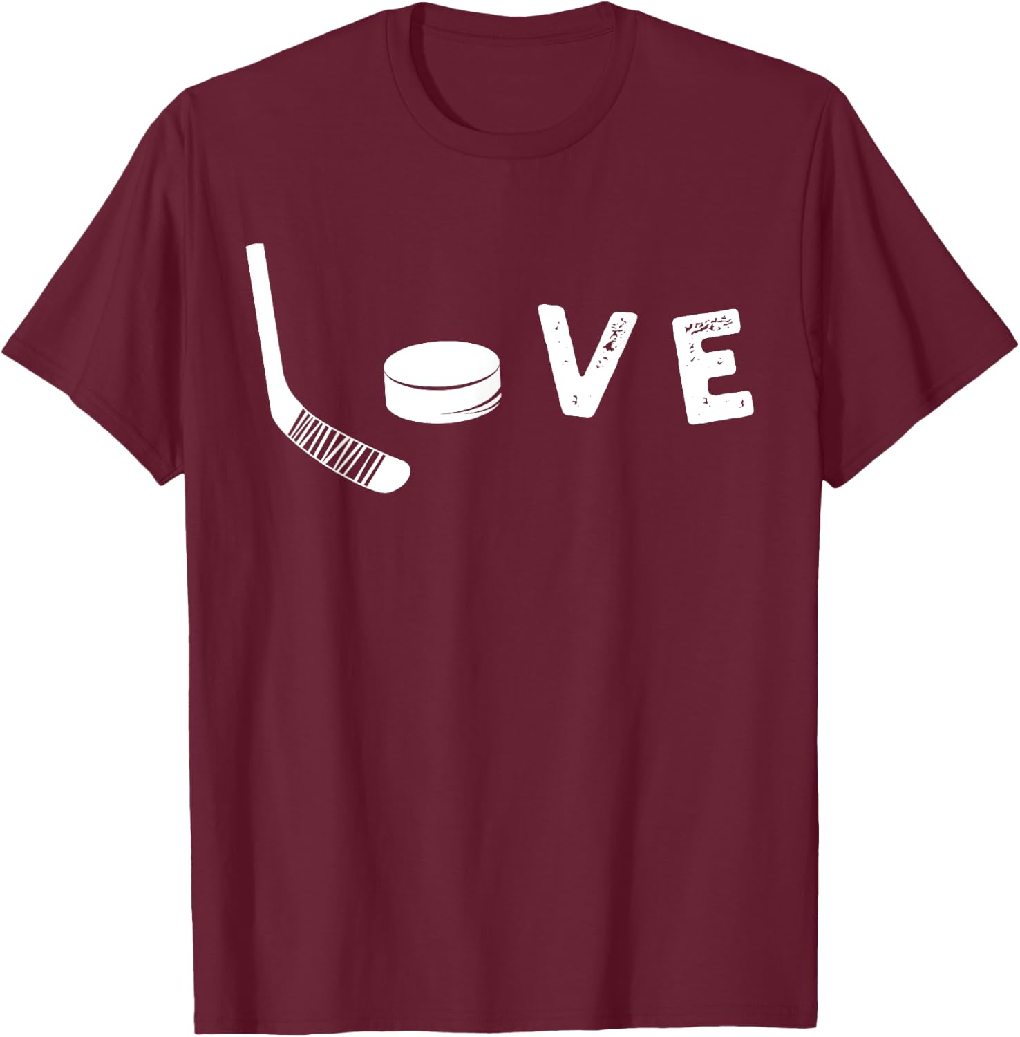 Love Ice Hockey , Valentine's Day Gift Hockey Lover T-Shirt - T-Shirt | Maroon