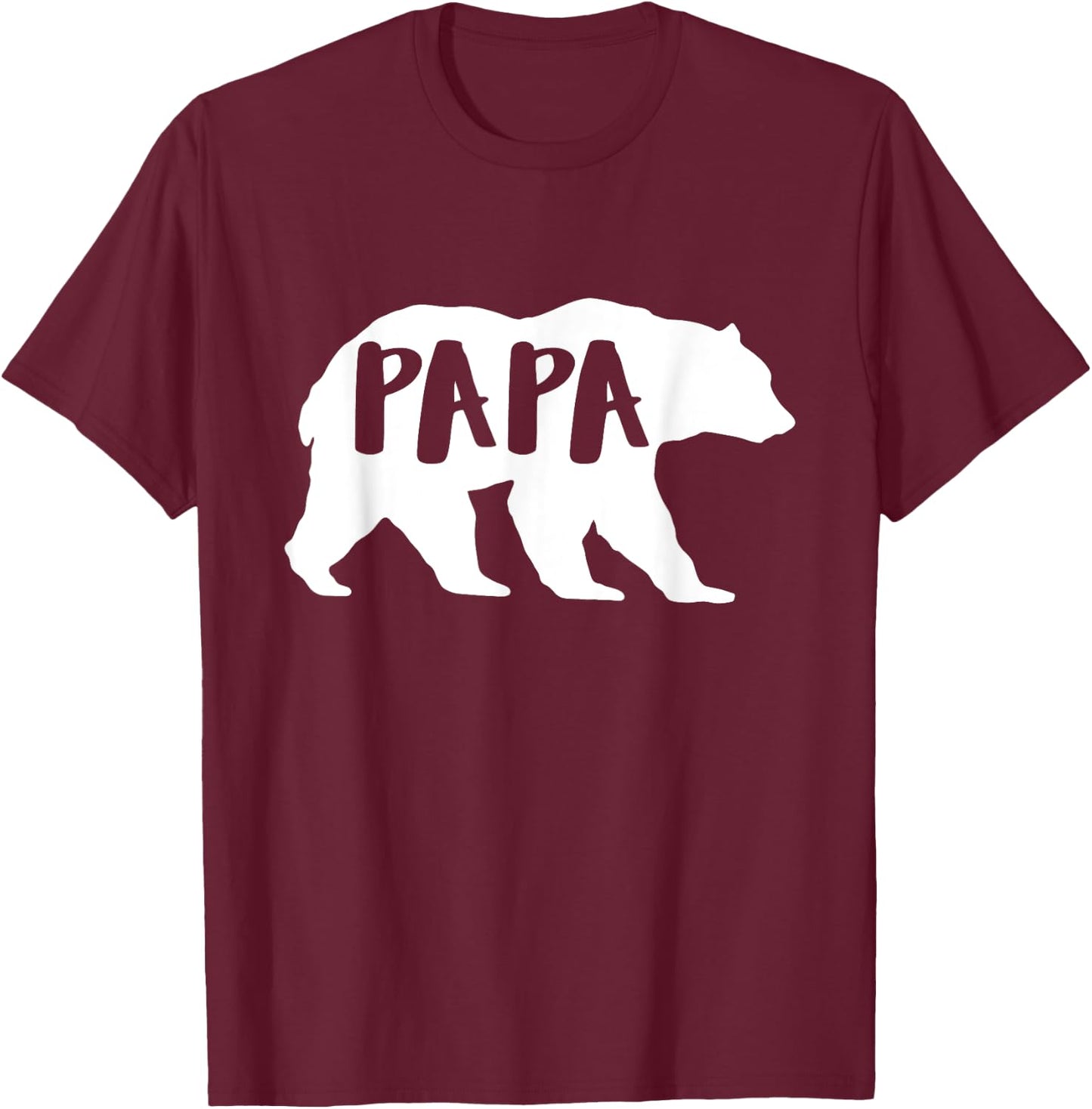 Fathersday | Fun Papa Bear for Outdoor & Nature Dads T-Shirt - T-Shirt | Maroon