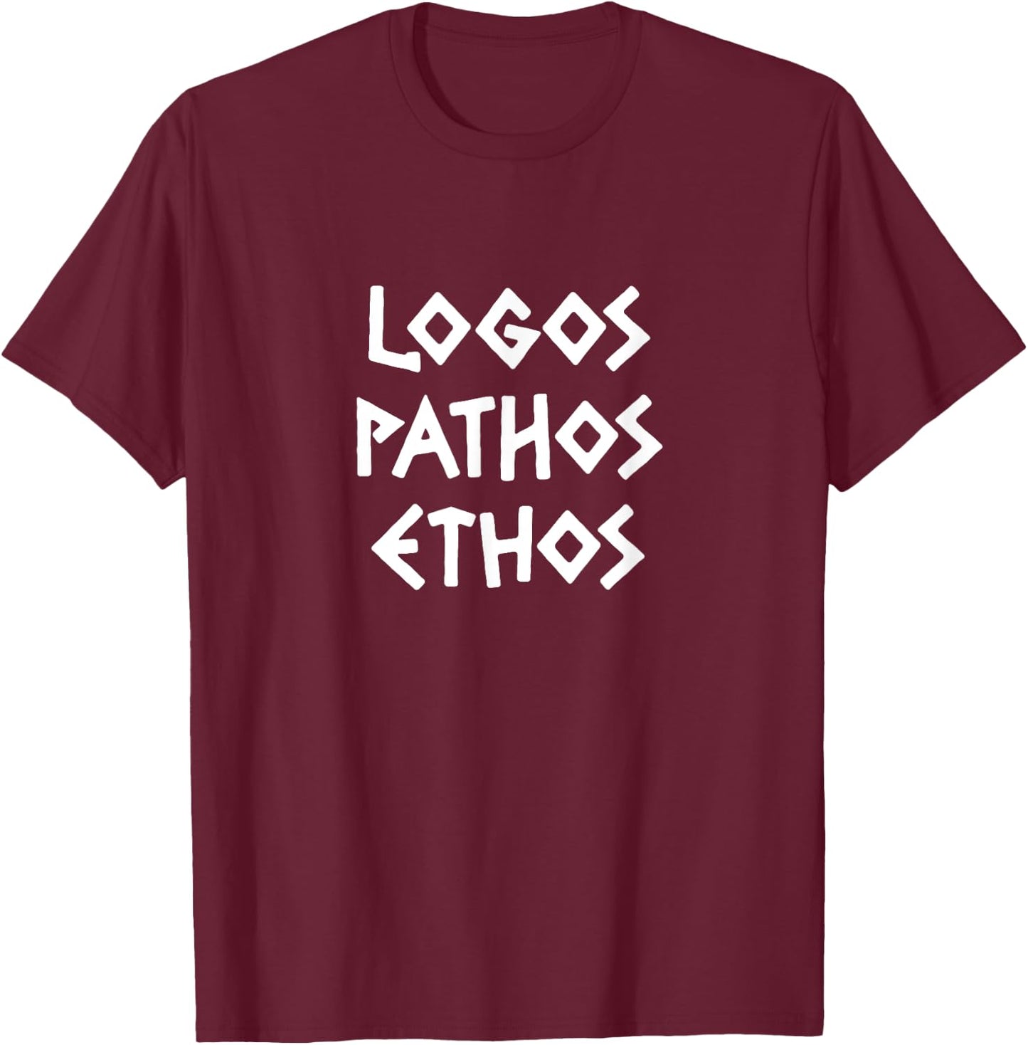Logos Pathos Ethos - greek rhetoric triangle T-Shirt - T-Shirt | Maroon