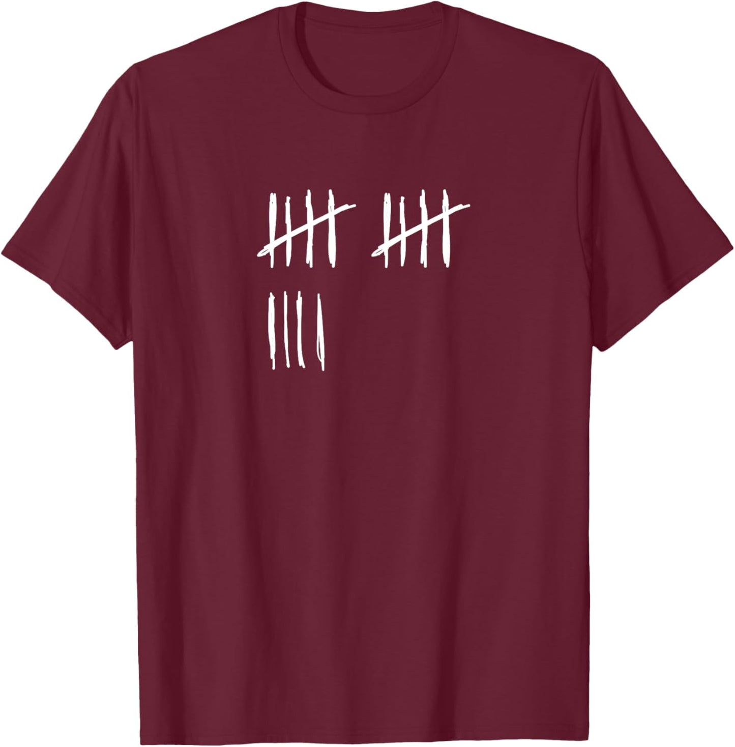 14 Years Done 14th Birthday Old Funny Tally Marks Counting T-Shirt - T-Shirt | Maroon