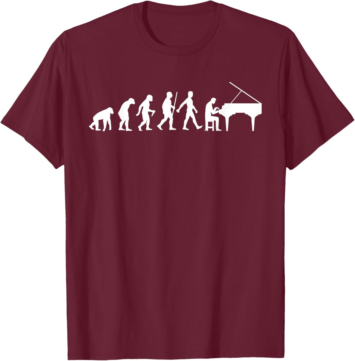 Funny Piano Gift Kids Men Women Cool Pianist Music Lover T-Shirt - T-Shirt | Maroon