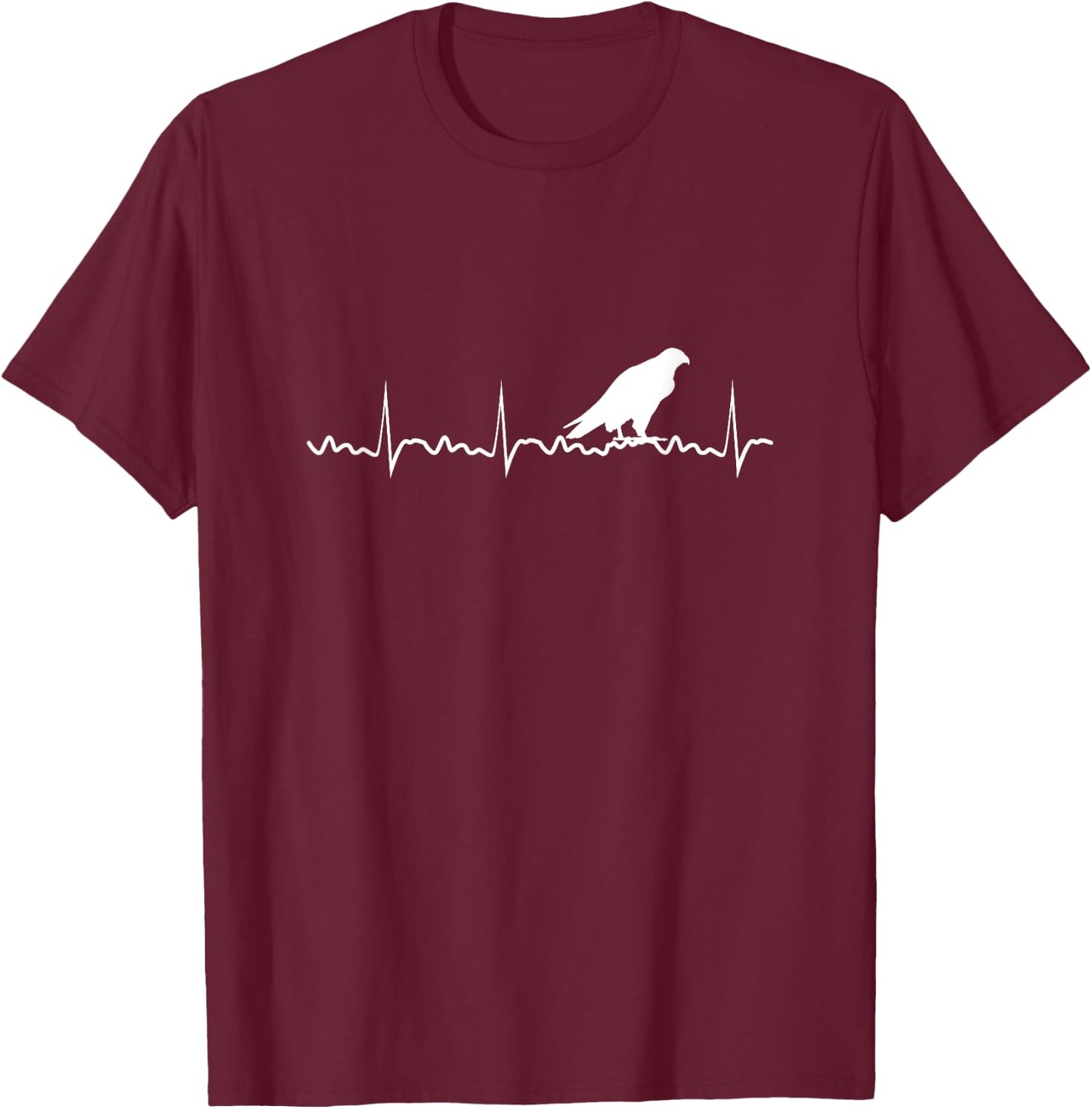 Peregrine Falcon Heartbeat Bird Falcon Animal T-Shirt - T-Shirt | Maroon