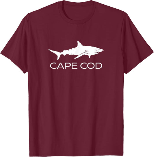 Cape Cod Shark | Cape Cod Massachusetts Souvenir Gift T-Shirt - T-Shirt | Maroon