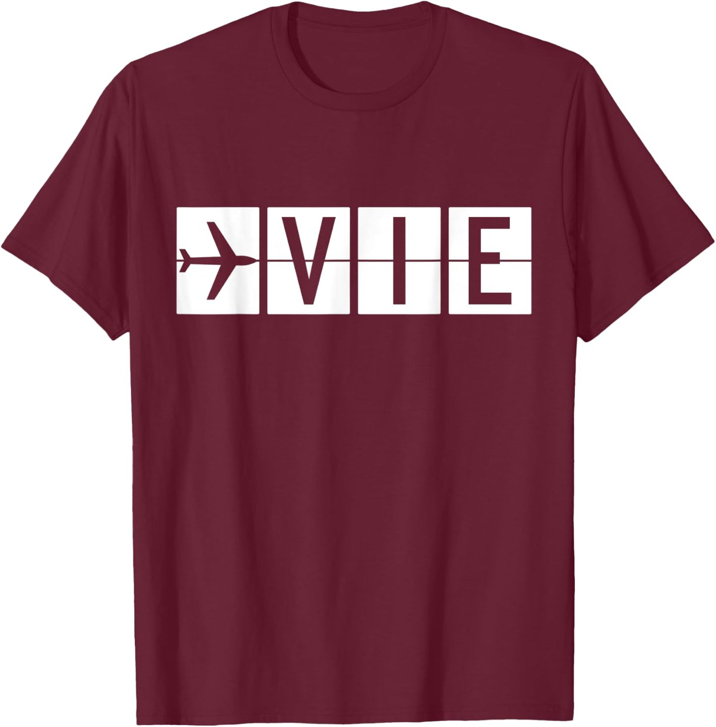 VIE Vienna Austria Airport T-Shirt - T-Shirt | Maroon