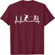 Disc Golf Heartbeat Target Basket Golfer Electrocardiogram T-Shirt - T-Shirt | Maroon