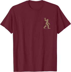 Funny Bigfoot Sasquatch Hawaiian Surf Shaka Aloha Surfer Men T-Shirt - T-Shirt | Maroon