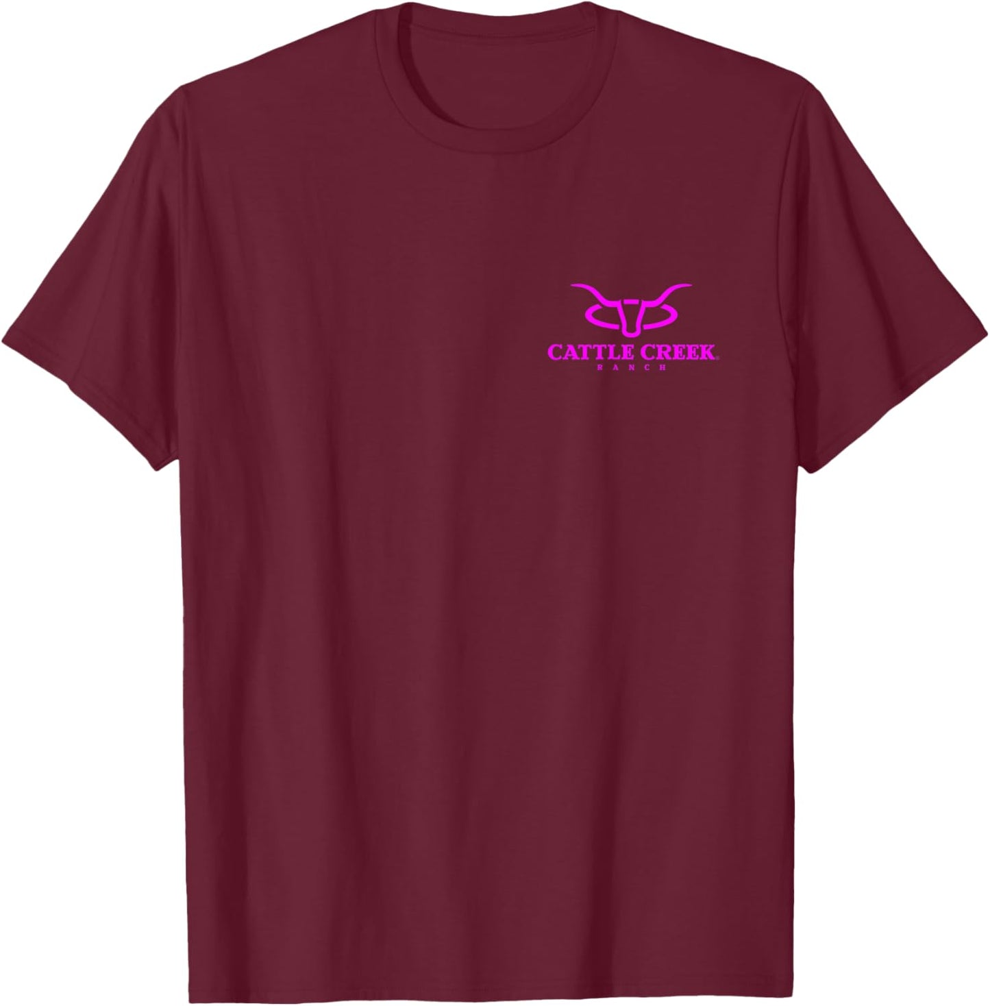 Cattle Creek Original Ranching Pink Logo T-Shirt - T-Shirt | Maroon
