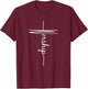 Christian Faith Cross Script - Worship T-Shirt - T-Shirt | Maroon