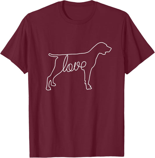 German Shorthaired Pointer Love Cute Dog Pet Lover Vintage T-Shirt - T-Shirt | Maroon