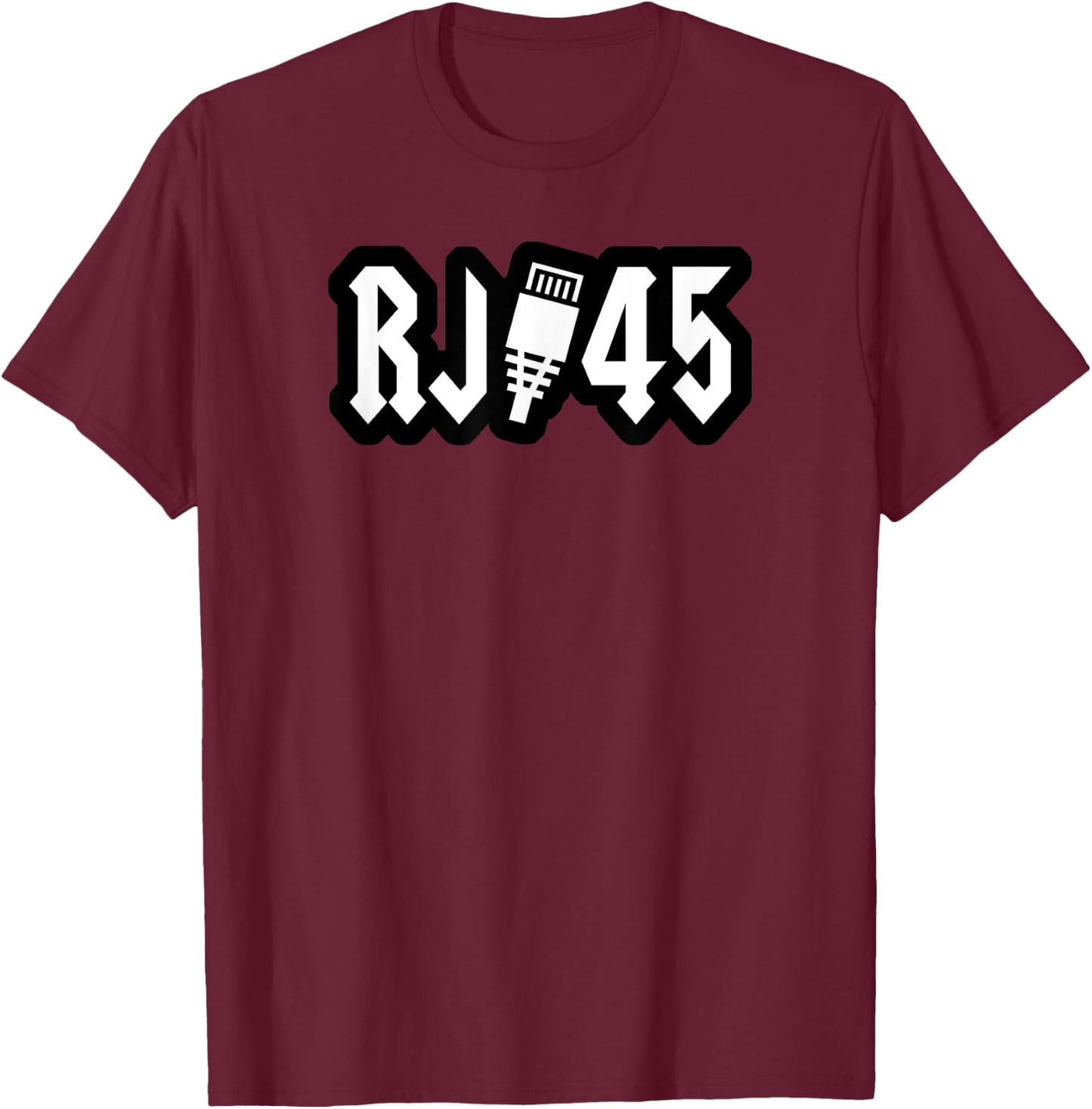 Funny Internet RJ-45 Connector Heavy Rock Internet T-Shirt - T-Shirt | Maroon