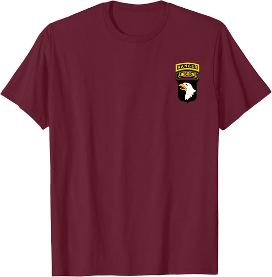 101st Airborne Division Ranger Flag , Veterans Day T-Shirt - T-Shirt | Maroon