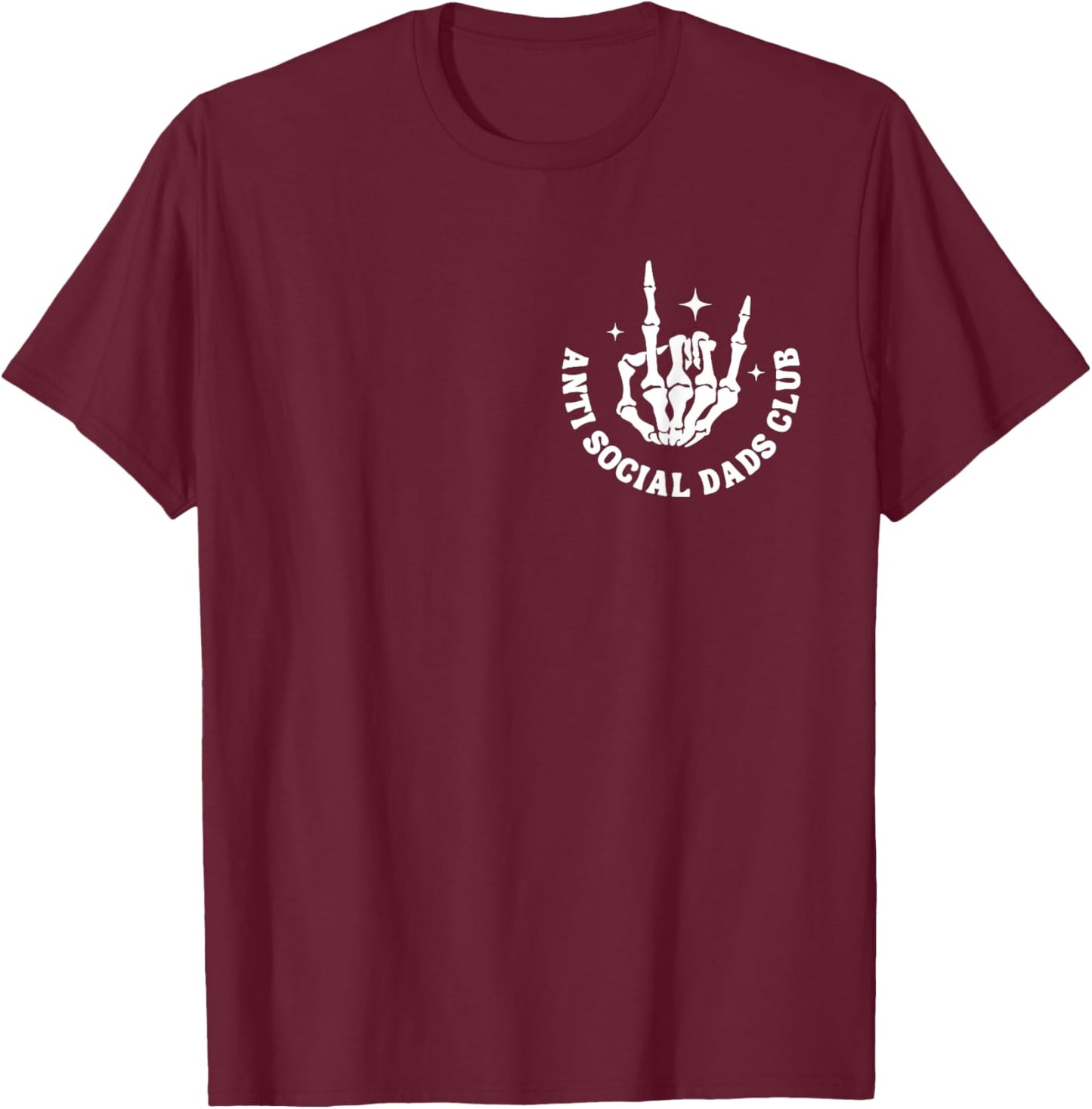 Anti Social Dads Club Groovy Funny Dad Life Daddy Anxiety T-Shirt - T-Shirt | Maroon