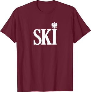 SKI Polish Surnames Ending Polish Eagle Dyngus Day T-Shirt - T-Shirt | Maroon