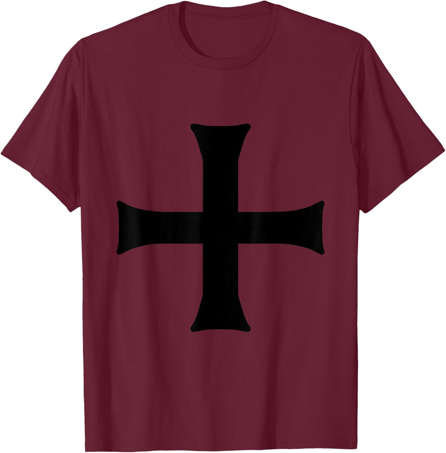 Teutonic Knight Crusader Cross T-Shirt - T-Shirt | Maroon