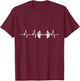 Fitness Heartbeat Dumbbell Heartline Bodybuilding T-Shirt - T-Shirt | Maroon
