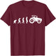 Evolution of the Farmer Funny Tractor Farming Gift T-Shirt - T-Shirt | Maroon
