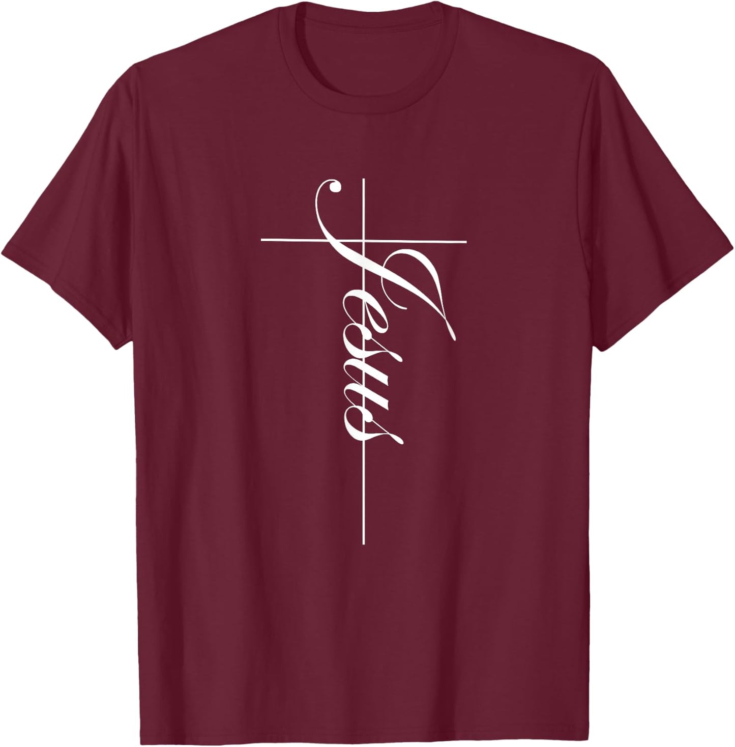 Jesus Written On a Cross - for a Christian Bible Believer T-Shirt - T-Shirt | Maroon