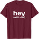 hey with rizz | Viral Social Media Trending Teens T-Shirt - T-Shirt | Maroon